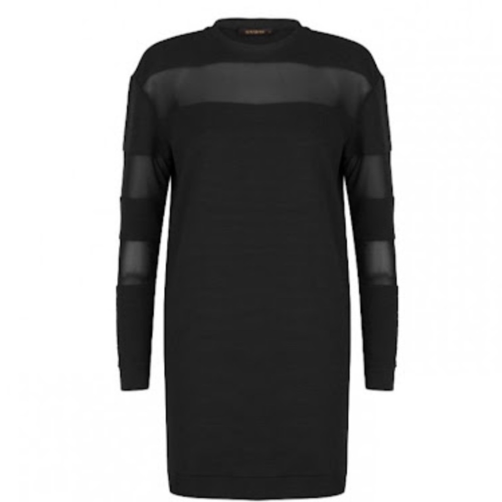 Kleding Black Long Sleeve Sweater Dress